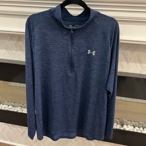 Under Armour Navy Quarter-Zip Loose HeatGear Light Weight Performance Top 2XL